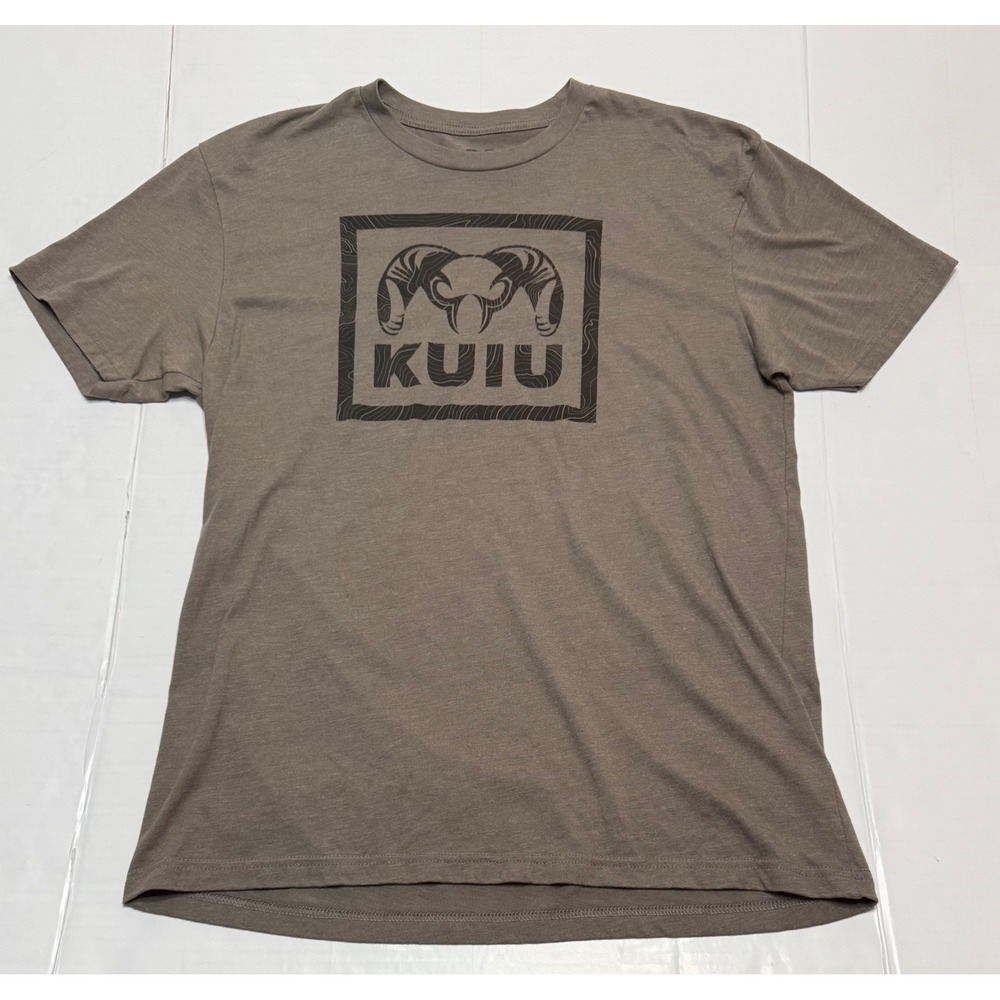 KUIU Mens Logo Graphic T-Shirt Brown Heather Short Sleeve Crew Neck Large
